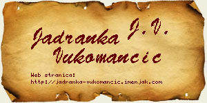 Jadranka Vukomančić vizit kartica
